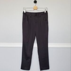 𝅺GAP Shiny Women's Dress Trousers Ankle Cropped Pleated 00 Black